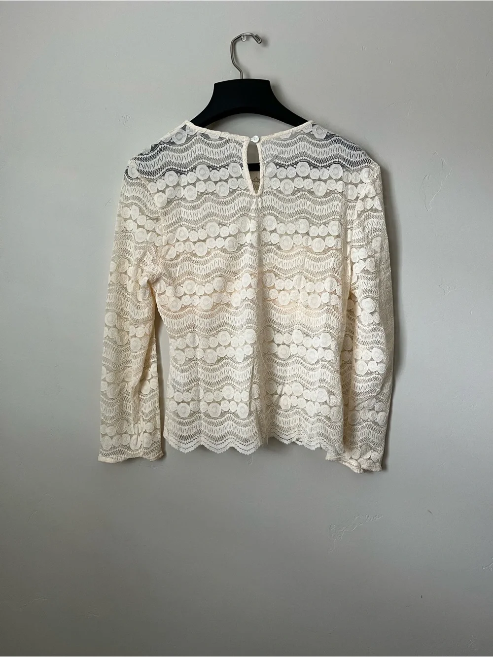 Anthropologie Sarah Hann Joslyn Cream Lace Top